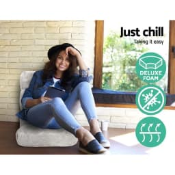 Grey Flannel Lounge Sofa Bed Foldable Convertible Sleeper for Living Room Home Use