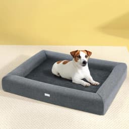Large Calming Orthopedic Pet Bed Soft Sofa Cushion Egg Crate Washable Grey for Dogs and Cats