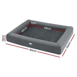 Large Calming Orthopedic Pet Bed Soft Sofa Cushion Egg Crate Washable Grey for Dogs and Cats
