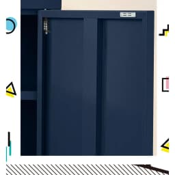 Modern Blue Metal Buffet Sideboard Storage Cabinet with Adjustable Shelves for Dining Room and Kitchen