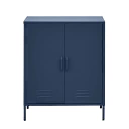 Modern Blue Metal Buffet Sideboard Storage Cabinet with Adjustable Shelves for Dining Room and Kitchen