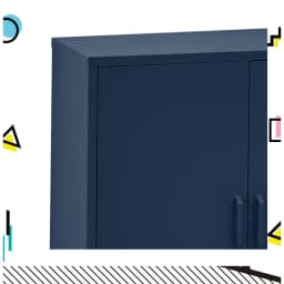 Modern Blue Metal Buffet Sideboard Storage Cabinet with Adjustable Shelves for Dining Room and Kitchen