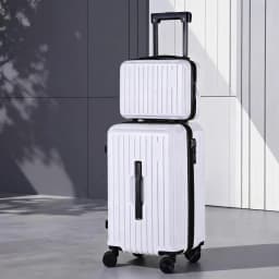 2pcs Trunk Luggage Set Carry On Suitcases with TSA Lock 12 Inch and 20 Inch White Travel Cases