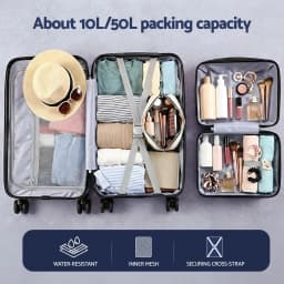 2pcs Trunk Luggage Set Carry On Suitcases with TSA Lock 12 Inch and 20 Inch White Travel Cases