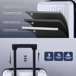 2pcs Trunk Luggage Set Carry On Suitcases with TSA Lock 12 Inch and 20 Inch White Travel Cases
