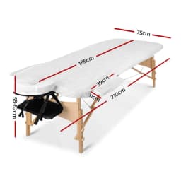 Portable 75cm 3 Fold Wooden Massage Table Beauty Bed Black Foldable Spa Treatment Table