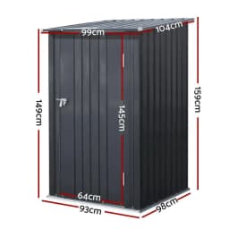 Garden Shed 0.99x1.04M Steel Outdoor Tool Storage House Workshop Utility Storage Building
