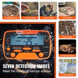 SucceBuy Metal Detector for Adults & Kids 10In Waterproof Search Coil with LCD Display 7Modes Adjustable 41''-52'' Aluminum Stem