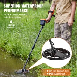 SucceBuy Metal Detector for Adults & Kids 10In Waterproof Search Coil with LCD Display 7Modes Adjustable 41''-52'' Aluminum Stem