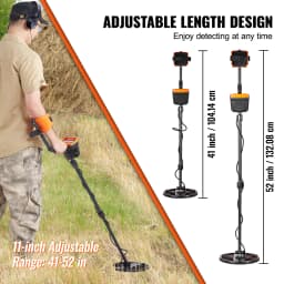 SucceBuy Metal Detector for Adults & Kids 10In Waterproof Search Coil with LCD Display 7Modes Adjustable 41''-52'' Aluminum Stem