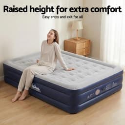 Queen Inflatable Air Mattress 46cm Thick Cube Air Bed Portable Comfortable Sleeping Bed for Home Travel Camping