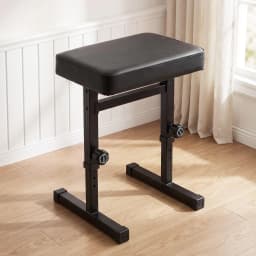 Heavy Duty Height Adjustable Piano Bench Seat H Shape Stool Black