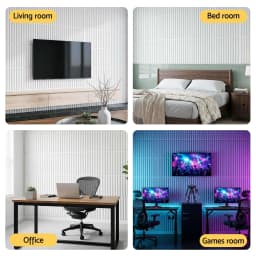 3D Vertical PVC Wall Panels 50x50cm Set of 15 Decorative Feature Wall Panels for Interior Design