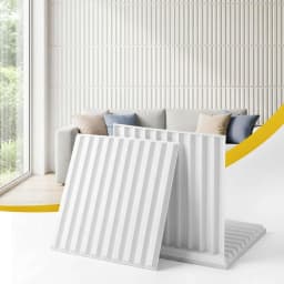 3D Vertical PVC Wall Panels 50x50cm Set of 15 Decorative Feature Wall Panels for Interior Design