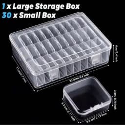 1/10/15/21/31pcs Multi-Purpose Transparent Plastic Storage Boxes, Mini Clear Bead Storage Boxes With Hinged Lids, Rectangular
