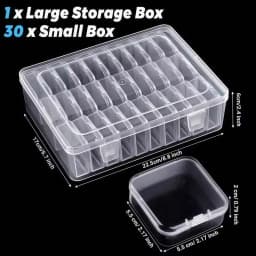 1/10/15/21/31pcs Multi-Purpose Transparent Plastic Storage Boxes, Mini Clear Bead Storage Boxes With Hinged Lids, Rectangular