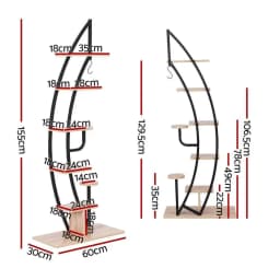 6 Tier Ladder Corner Plant Stand Wooden Indoor Flower Shelf Space Saving Display Rack for Living Room Balcony Home Decor