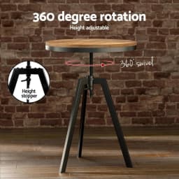 Industrial Bar Table Stools Set Adjustable High Dining Kitchen Chairs for Cafe Pub Home Use Metal Frame Modern Seat Set
