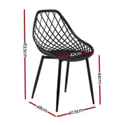 4 Piece Outdoor Dining Chairs PP Lounge Chairs Patio Garden Furniture Black Set