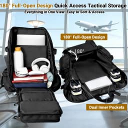40L Tactical Backpack for Men, Military Molle Assault Pack with Laptop Compartment, Waterproof Slim Rucksack Daypack for Hiking Camping Travel Outdoor Work School