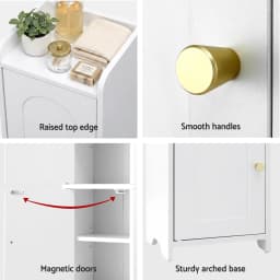 2 Pack Slim Bathroom Storage Cabinet 2 Tier Adjustable White Toilet Organizer Space Saving Shelf Rack