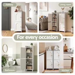 2 Pack Slim Bathroom Storage Cabinet 2 Tier Adjustable White Toilet Organizer Space Saving Shelf Rack
