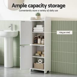 2 Pack Slim Bathroom Storage Cabinet 2 Tier Adjustable White Toilet Organizer Space Saving Shelf Rack