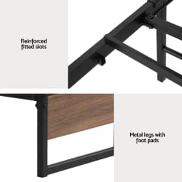Queen Size Metal Bed Frame with 2 Storage Drawers Oslo Style Platform Bed Base