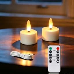 6-Pack Rechargeable Tea Lights Candles with Remote 4H/6H Timer Flameless Flickering Battery Operated LED Tealights for Pumpkins Luminarias Centerpieces 