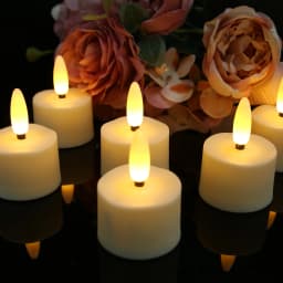 6-Pack Rechargeable Tea Lights Candles with Remote 4H/6H Timer Flameless Flickering Battery Operated LED Tealights for Pumpkins Luminarias Centerpieces 