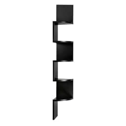 Wall Mounted Corner Bookshelf 5 Tier Black Floating Storage Shelf For Living Room Bedroom Office
