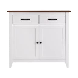 White Buffet Sideboard Storage Cabinet Kitchen Cupboard Hallway Two Drawers Modern Freestanding Storage Unit
