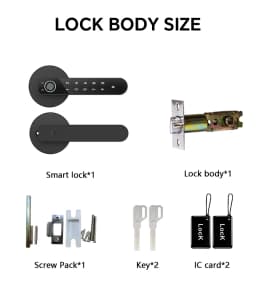 ICCSSI Smart Door Lock Fingerprint Lock Fingerprint/Tuya APP/Password/IC Card/key Unlock Shipping from Australia B208APRO
