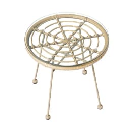 3 Piece Outdoor Bistro Set Patio Furniture Rope Chairs and Table Beige