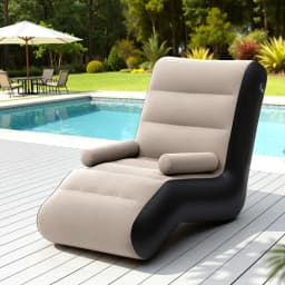 Inflatable Folding Air Lounge Chair with Pump for camping and Outdoor Relaxation