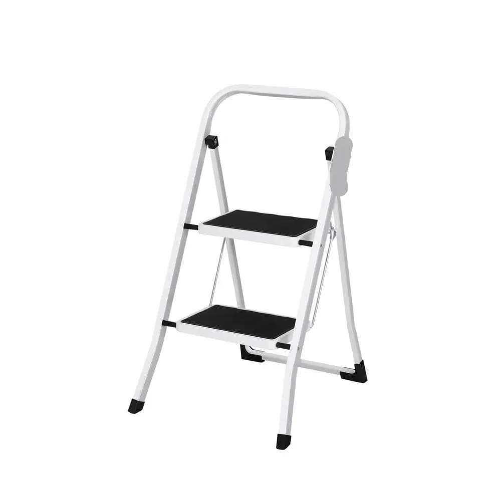 2 Step Folding Steel Platform Ladder Lightweight Multi Purpose Home Use Stable Safety Step Stool