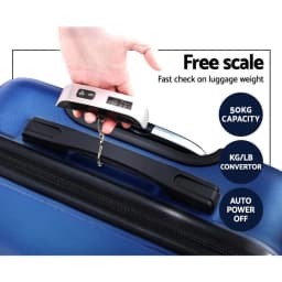 2 Piece 20 to 28 Inch Hard Shell Spinner Luggage Set with TSA Lock Blue Carry On Suitcase Travel Case