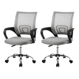 Ergonomic Mesh Office Chair Mid Back Grey Adjustable Lumbar Support Swivel Computer Desk Chair for Home Office