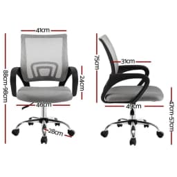 Ergonomic Mesh Office Chair Mid Back Grey Adjustable Lumbar Support Swivel Computer Desk Chair for Home Office