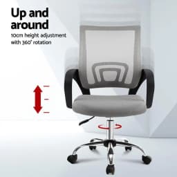 Ergonomic Mesh Office Chair Mid Back Grey Adjustable Lumbar Support Swivel Computer Desk Chair for Home Office