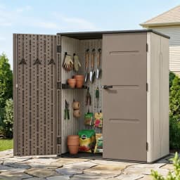 Garden Shed Outdoor Storage Shed Tool Workshop with Lockable Double Doors Weather Resistant Steel Frame Backyard Utility Storage
