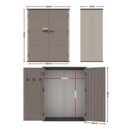 Garden Shed Outdoor Storage Shed Tool Workshop with Lockable Double Doors Weather Resistant Steel Frame Backyard Utility Storage