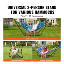 SucceBuy Universal 2 Person Hammock Stand Adjustable Heavy Duty 450 lbs Capacity Hammock Stand Fits Hammocks for Outdoor Indoor