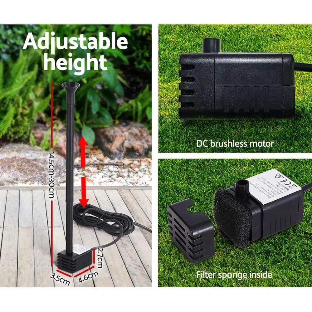 Solar Powered Submersible Water Fountain Pump Kit 2 6FT Outdoor Garden Birdbath Pond Fountain Pump Set