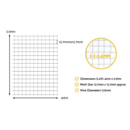 Chicken Wire Mesh Fence Roll for Poultry Duck Goose Coop 40m x 0.91m Durable Pet Netting Garden Enclosure