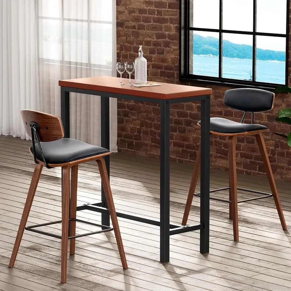 Bar Table and Stools Set for Dining Desk Kitchen Chairs Cafe Pub Modern Space Saving Breakfast Bar Furniture Set