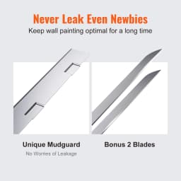 VEVOR Drywall Flat Box 10-Inch Wide Quick Clean Aluminum Finishing Mud for Plasterboard Wallboard Extra 2 Blades (10-Inch)
