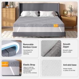 Gel Memory Foam Mattress Pad 5cm Thick Double Mattress Topper Mat for Extra Comfort
