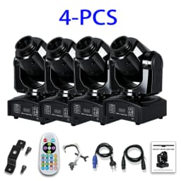 60W LED Moving Head Light with Hook, RGBW Color Mixing, 8 Modes and 8 Colors, DMX512 and Voice Control, Suitable for DJ, Disco, Club, Wedding, KTV, Bar, Stage Party Lighting - Compact Spotlight Suitable for Dance Floors, mini Pattern Projectors, Club Stag