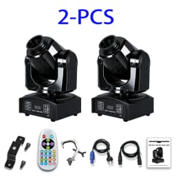 60W LED Moving Head Light with Hook, RGBW Color Mixing, 8 Modes and 8 Colors, DMX512 and Voice Control, Suitable for DJ, Disco, Club, Wedding, KTV, Bar, Stage Party Lighting - Compact Spotlight Suitable for Dance Floors, mini Pattern Projectors, Club Stag